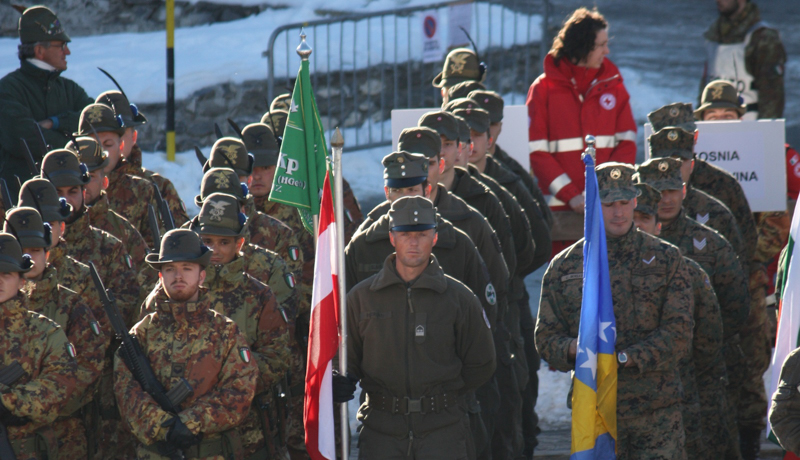 Die Soldaten aus Osttirol bei der Eröffnungszeremonie